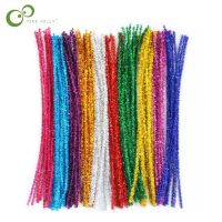 100pcs Glitter Chenille Pipe Cleaners Kids Toys DIY Craft Supplies Crafting DIY Kids Educational Toys Free Shipping GYH