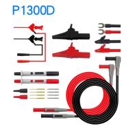 Cleqee ชุดทดสอบ P1300f P1300d ถอดเปลี่ยนได้สำหรับทดสอบ Probe Multimeter ชุดตะกั่วปลั๊ก4มม. กล้วยตัวหนีบปากจระเข้แท่งทดสอบ