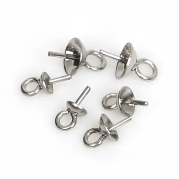 100pc Stainless Steel Screw Eye Pins for Jewelry Making Pearl