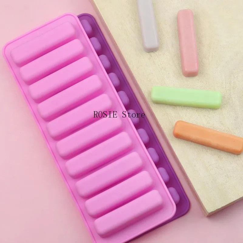 10 Grids Stick Shape Ice Tray Non-Stick Easy Release Push Popsicle Out  Cylinder Silicone Ice