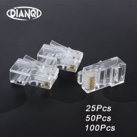 25/50/100ชิ้น Rj45เสียบเครือข่ายตาข่าย Cat5ขั้วต่อ Cat5e 8p8c Utp Unshielded Modular ปลั๊ก Rj45 Dn001เครื่องปลายทางเครื่องคอมพิวเตอร์