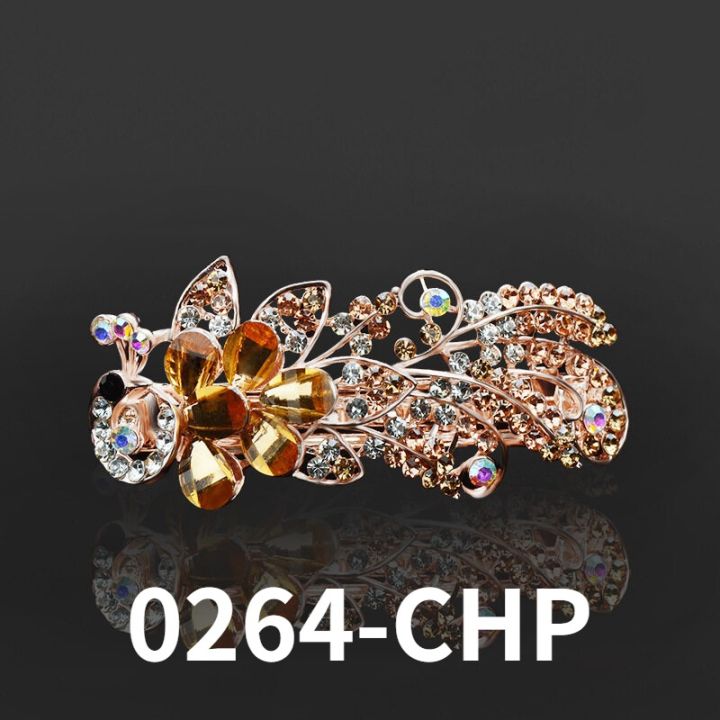 new-style-temperament-rhinestone-peacock-hairpin-straight-spring-clip-adult-metal-hair-accessories