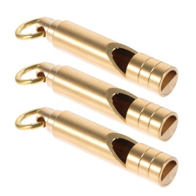 3 Pcs Brass Keychain Survive Whistles Security Emergency Vintage Pendants Outdoors Survival Travel Survival kits