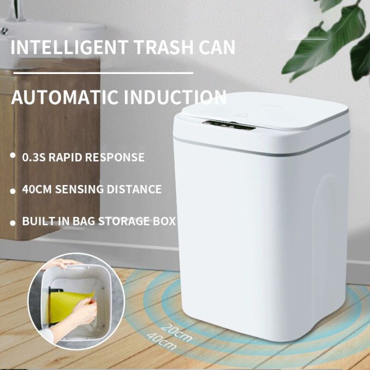 ถังขยะถังขยะถังขยะเซนเซอร์อัตโนมัติ12l-16ลิตรถังทิ้งขยะถังขยะถังขยะสำหรับห้องครัวห้องน้ำ-j05ไฟ-led