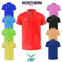 FBT เสื้อโปโลชาย หญิง (UNISEX) มีกระเป๋าหน้าอก แต่งแถบขาว ใส่สบาย รหัส 12697