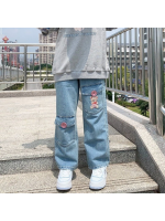 HOUZHOU Kawaii Harajuku กางเกงยีนส์ผู้หญิงเย็บปักถักร้อยญี่ปุ่น Preppy สไตล์ Denim กางเกงน่ารักกางเกงหลวม Baggy นักเรียน Vintage