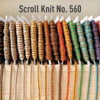 MOMOTARA No. 560  เทปทอ Knit ลายโค้ง Scroll Knit ขนาด 0.9 CM ยาว 36 หลา