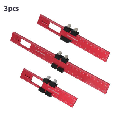 Precision Aluminum Alloy Locator Ruler T-type Scribing Ruler Multi Woodworking Slide Gauge with Metric/Imperial Scales Parallel/Vertical Marking