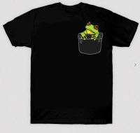 Pocket Frog  tee Funny Animal   T-shirt