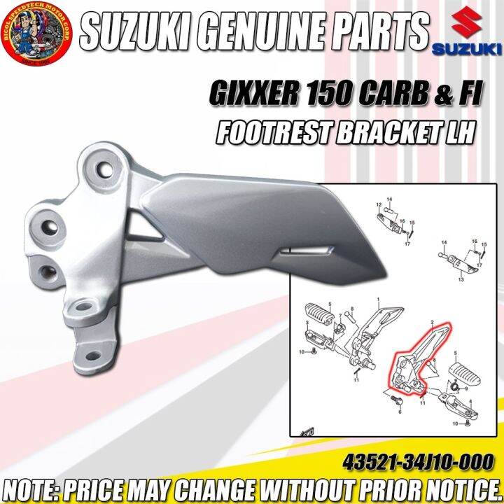 GIXXER 150 CARB FI FOOTREST BRACKET LH (SGP) (Genuine 4352134J10000