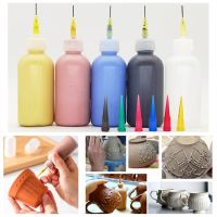 【CW】☬  50ml Pottery Mud Painting Bottle Squeeze Multi-needle Texture Coloring Glaze Painted Clay Sculpture