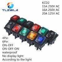 1pcs KCD2 2 ON-OFF ON-OFF-0N 4/6 pin heavy duty Sealed Waterproof Auto Boat Marine Rocker Switch with LED 15A 16A 20A 250V