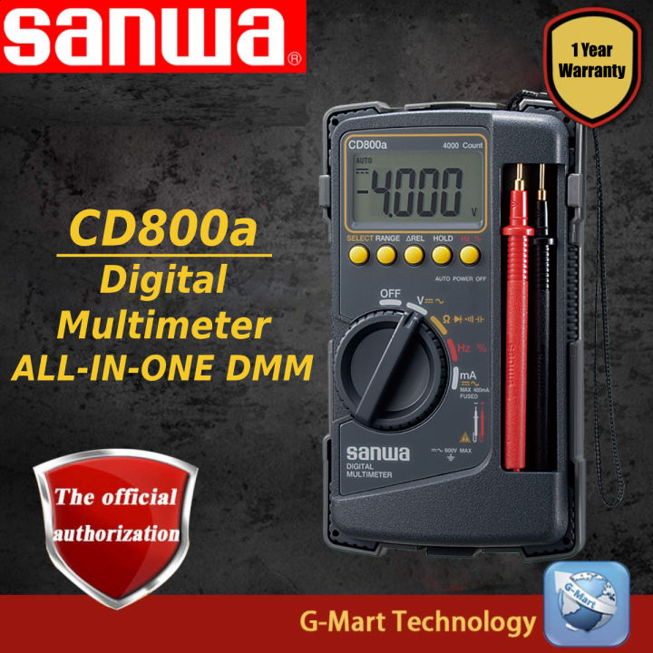 SANWA CD800a DIGITAL Multimeter DMM 4000 Volt Counter Tester Meter ...