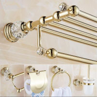 New brass and crystal Bathroom Accessories Set,Robe hook,Paper Holder,Towel Bar,Soap basket,towel rack,towel ring, bathroom sets