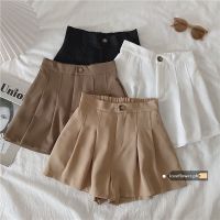 High waist casual A-line suit shorts wide-leg loose and thin suit pants women