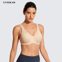 SYROKAN Women S High Impact Full Coverage Underwire Molded Active Workout Sports