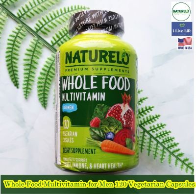 วิตามินและแร่ธาตุจากพืช สำหรับผู้ชาย Whole Food Multivitamin for Men 120 Vegetarian Capsules - NATURELO