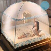 1 Piece Bi-parting Adult Mosquito Net Full-bottom Mosquito Curtain Foldable Bed Tent Canopy Modern Summer Bed Netting Mesh 2M