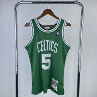 【Mitchell&amp;Ness】Mens New Original Celtics #5 Kevin Garnett Vintage Jersey Heat-pressed Hardwood Classics Swingman Green