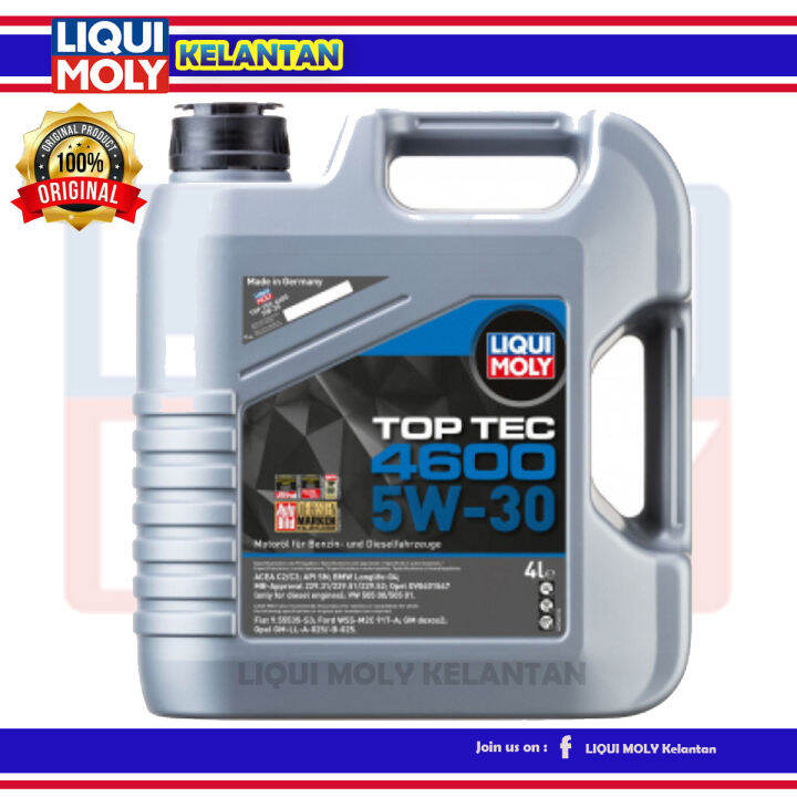 LIQUI MOLY TOP TEC 4600 5W-30 ENGINE OIL - 5L | Lazada