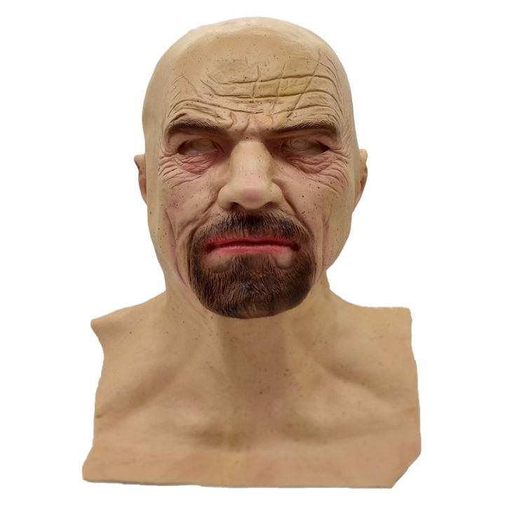 Breaking Bad Mr White Realistic Latex Halloween Role Playing Prop Walter Walter Bald Old White