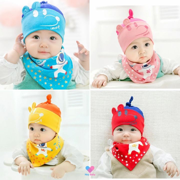 เซต-หมวก-และผ้ากันเปื้อน-0-12-เดือน-ผ้าคอตตอน-ผ้าซับน้ำลายเด็ก-ผ้ากันน้ำลาย-ผ้าซับน้ำลาย-กันเปื้อนเด็ก-ผ้ากันเปื้อนเด็ก-baby-newborn-sm619