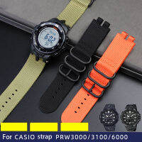 ?ราคาไม่แพงมากที่สุด?นาฬิกาไนลอนคุณภาพสูงนาฬิกา CASIO PRW3000 / 3100 / 6000 6100Y ดัดแปลงสายนาฬิกาผ้าใบเครื่องประดับสร้อยข้อมือผู้ชาย