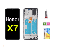 จอแอลซีดีพร้อมกรอบสำหรับ Huawei Honor X7 CMA-LX2จอแสดงผล LCD พร้อมแผงประกอบเทปกาวหน้าจอสัมผัส Digitizer