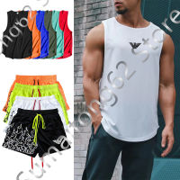 【CW】Men S Tank Top Gyms เสื้อแขนกุดฤดูร้อนว่ายน้ำกางเกงขาสั้นผู้ชายเสื้อยืดแขนสั้นฟิตเนส Casual กีฬา Man แบรนด์เสื้อผ้า