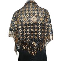 ；【‘；- Elegant Sequins Capes Banquet Gown Shawls   Tassel Cloaks Pashmina Women Triangular Echarpes Wedding Dress Scarves