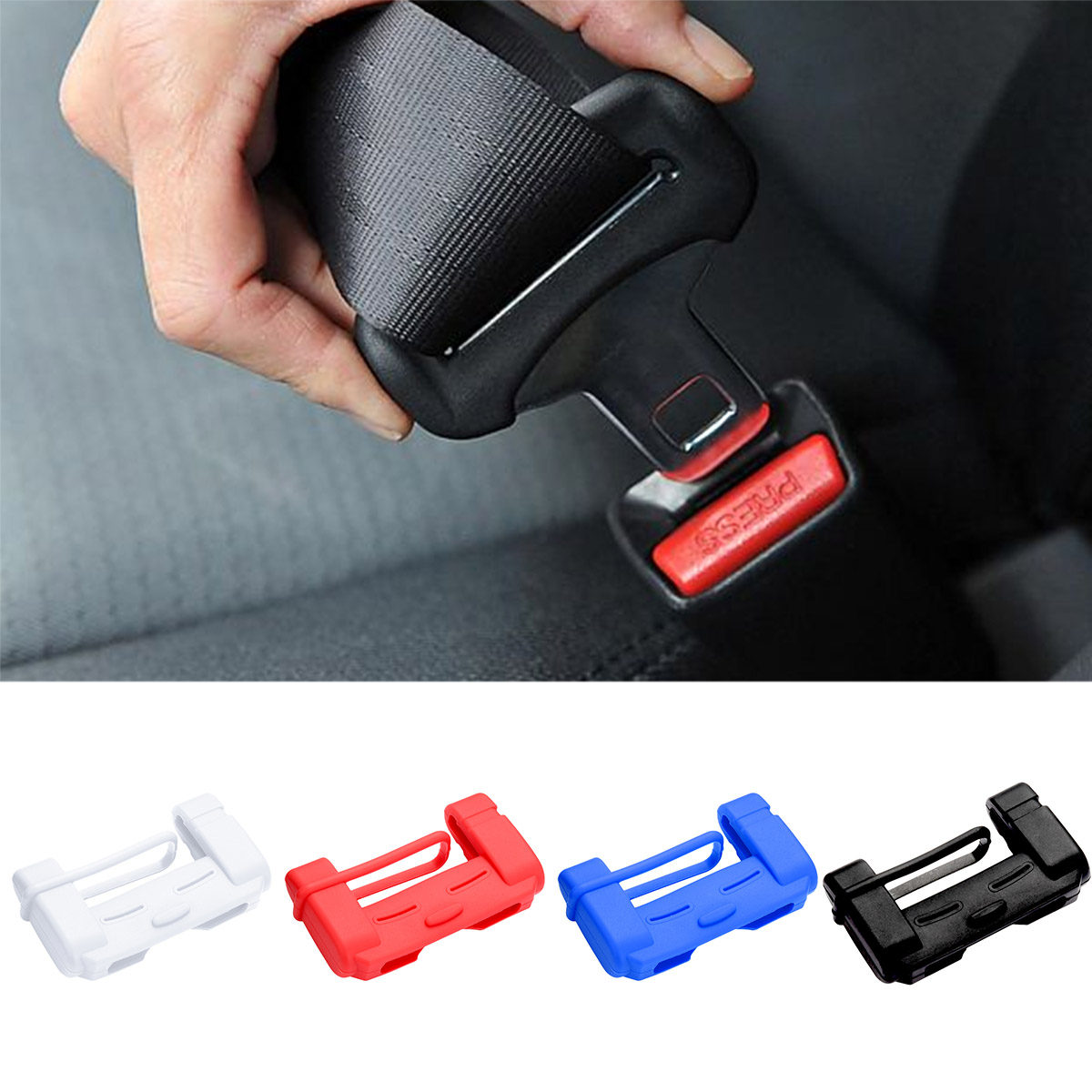 WanQi Universal Car Safety Belt Buckle Covers Anti-Scratch Silicon Seat Belt Buckle Protector Interior Accessories for BMW VW Toyota Nissan 
