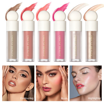 2023 Liquid Blush Makeup Multi-Use Stick Face Contour Lasting Natural Cream Cheek Tint Brown Peach Pink Blush High แต่งหน้า ~