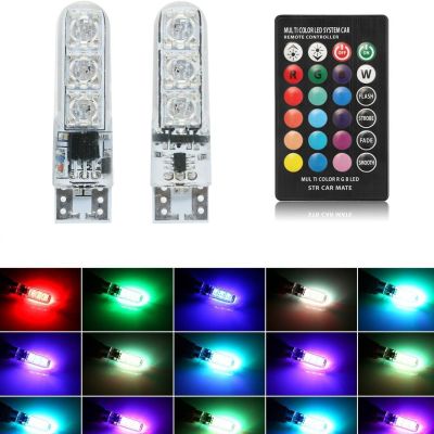 【CW】 Universal W5W T10 RGB5050 SMD Car Clearance Lights 12V W5W Wedge SideTail Parking Lamp WithControl