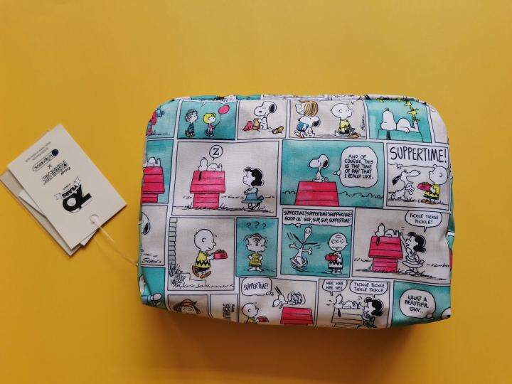 lesportsac-2023-สินค้าใหม่แบรนด์สนูปปี้พิมพ์คลัทช์กระเป๋าเครื่องสำอาง7121