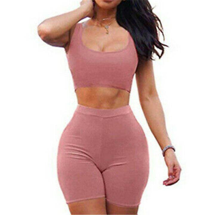 2-piece-yoga-sets-sportswear-women-gym-clothing-sexy-sleeveless-sports-bra-high-waist-short-solid-seamless-shorts-fitness-suit