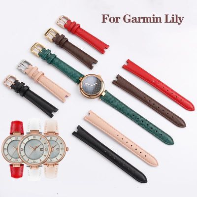 卍✥❉ 14x6 มม. สายนาฬิกาหนังวัวแท้ใหม่สำหรับ Garmin Lily Smart Sports Watchband แฟชั่นผู้หญิง Soft Breathable สายสร้อยข้อมือ