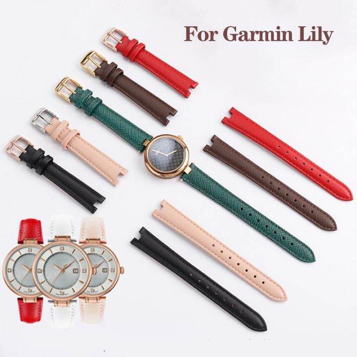 14x6-มม-สายนาฬิกาหนังวัวแท้ใหม่สำหรับ-garmin-lily-smart-sports-watchband-แฟชั่นผู้หญิง-soft-breathable-สายสร้อยข้อมือ