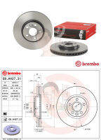 09 A427 31 จานเบรค ล้อ F (ยี่ห้อ BREMBO) รุ่น HC VOLVO S60II S80II V60 ปี