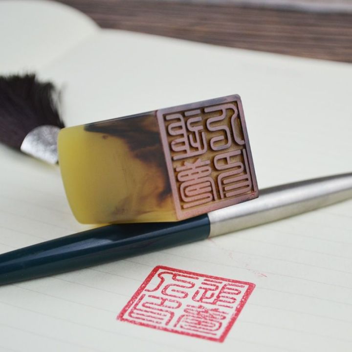 cod-chinese-painting-and-calligraphy-examination-grading-seal-cutting-name-signature-graduation-gift-resin-cow-yellow