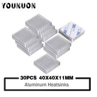 30Pcs YOUNUON 40mm Silver heatsink 40 x 40 x 10mm 11mm Aluminum CPU CPU Card Cooling Cooler Heat Sink Heatsink Heatsinks