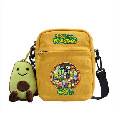 My Singing Monsters Canvas cartoon printed shoulder bag crossbody bag for men women with large capacity personality