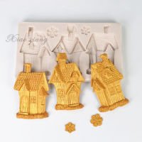 Christmas House Castle Ice Snow Silicone Mold For Baking Fondant Cake Decorating Tools Chocolate Mould Kitchen Accessories