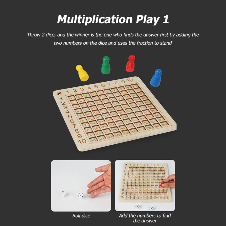 เกมกระดานไม้-interactive-thinking-montessori-9x9คณิตศาสตร์นับร้อยบอร์ดก่อนวัยเรียนการฝึกอบรมเกมปริศนาสำหรับ2-4ผู้เล่น