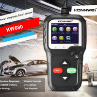 ออโต้สมาร์ท KW680 OBDII OBDII OBD2เครื่องสแกนเนอร์วินิจฉัยอัตโนมัติเครื่องมือสแกนเครื่องอ่านโค้ดวินิจฉัยรถยนต์โอบีดีอ่าน Clear Fault รหัสข้อผิดพลาด OBD2อุปกรณ์ตรวจสอบรถยนต์รถเครื่องมือสแกน