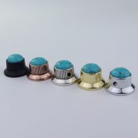 Guyker Potentiometer Knob Electric Guitar Bass Metal Control Volume Knob Hat Type Blue Turquoise Surface Guitar Bass Accessories