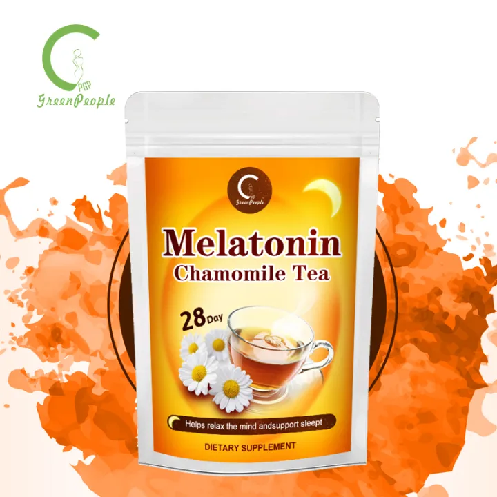 GPGP Greenpeople organic Melatonin tea Sleep aid Help get to sleep quickly Relieve stress Immune