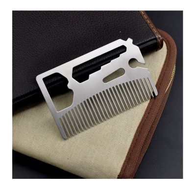 【CC】 Men  39;s Comb Hairdressing Beard Comb. Multi-function Bottle Opener Credit Card Size for Men