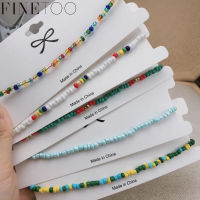 FINE TOO Simple ลูกปัด Strand สร้อยคอหญิงสั้นสายร้อยลูกปัด Choker สร้อยคอ Chokers เครื่องประดับสร้อยคอของขวัญ