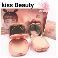 81237 แป้งพัฟ kiss Beauty แป้งพัฟ2ชั้น เนื้อชิมเมอร์วิ้ง แป้งตลับ ปกปิดดี ไม่วอก ไม่หมอง