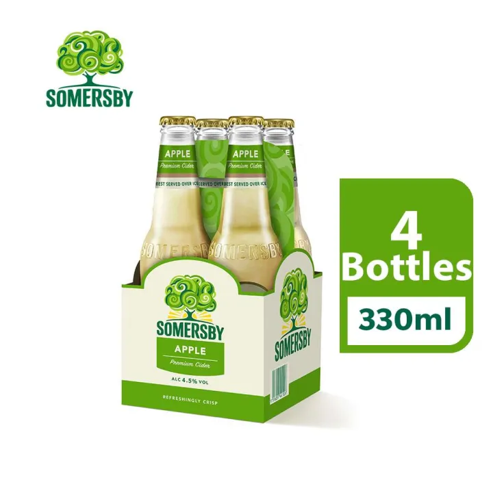 Somersby Apple Cider Beer Bottle 4 x 330mL Pleasant Sparkling